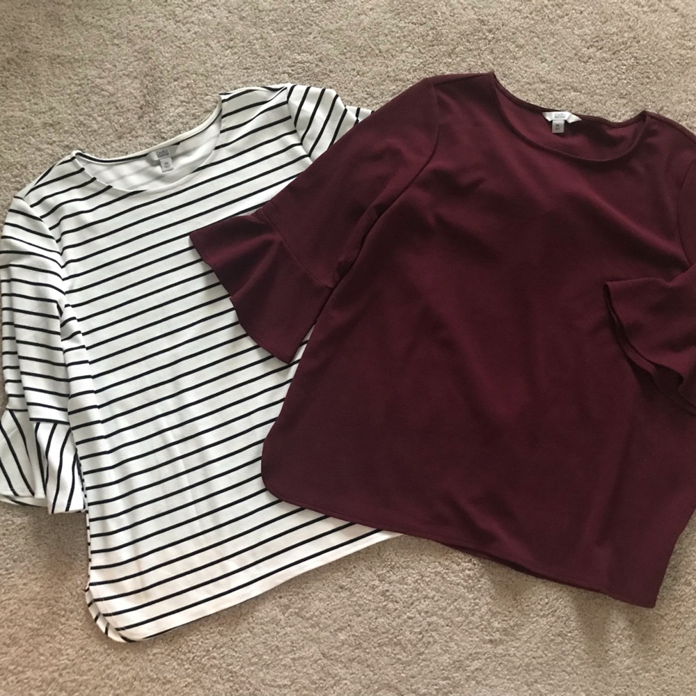 Woman’s Croft & barrow 3/4 Length Sleeves Top x 2, Size XXL, NWT-see pics